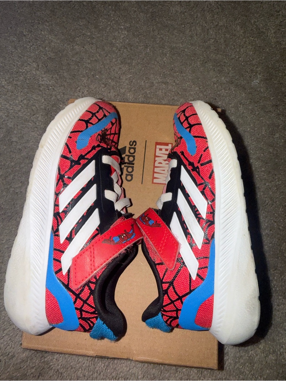 adidas Kids Red and Blue Spider-Man Inspired Sneakers